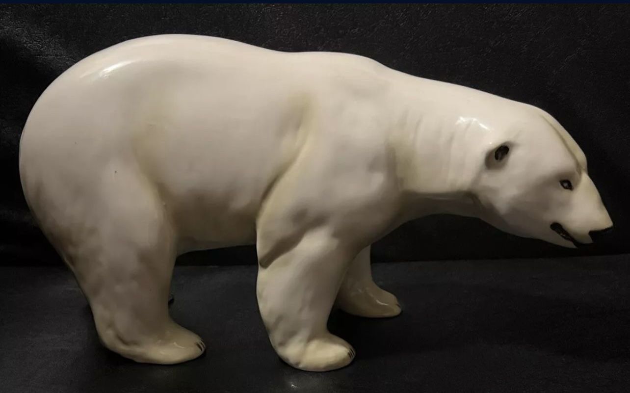 The Townsends Ceramic Polar Bear Figurine 12"-13"