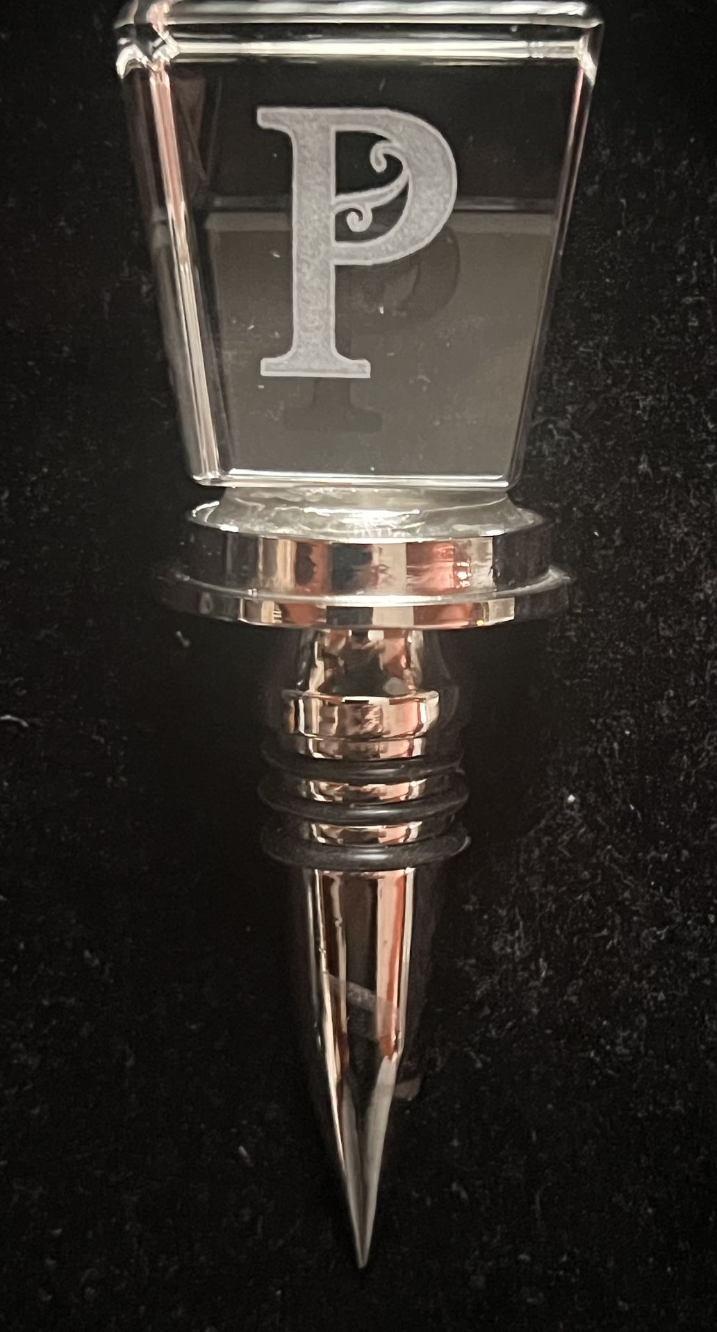 Wine Stopper Monogram P Crystal Glass - photo 2