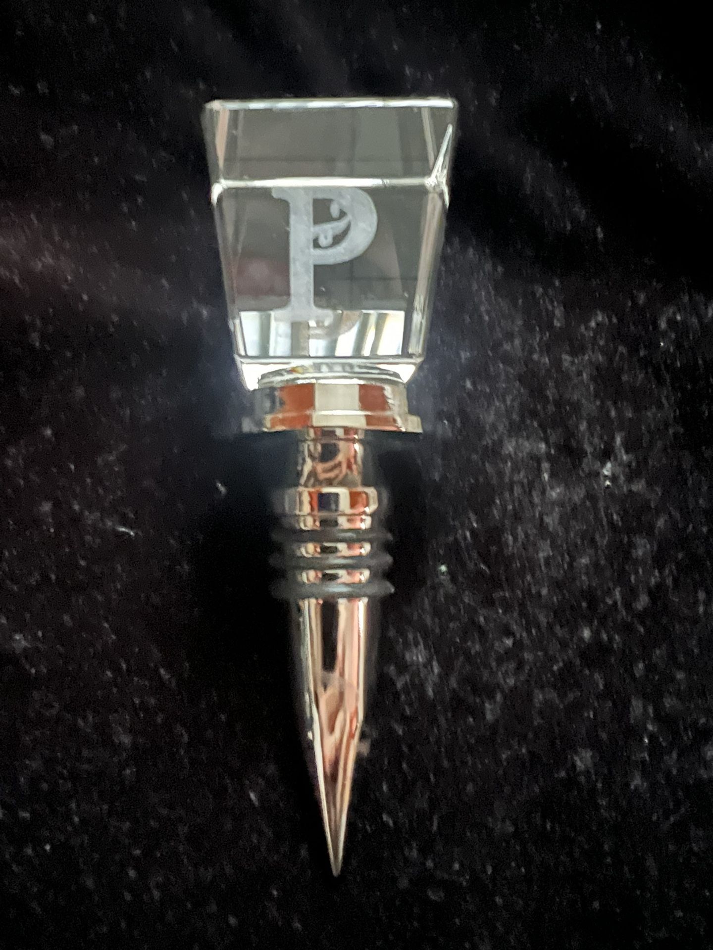 Wine Stopper Monogram P Crystal Glass - photo 3