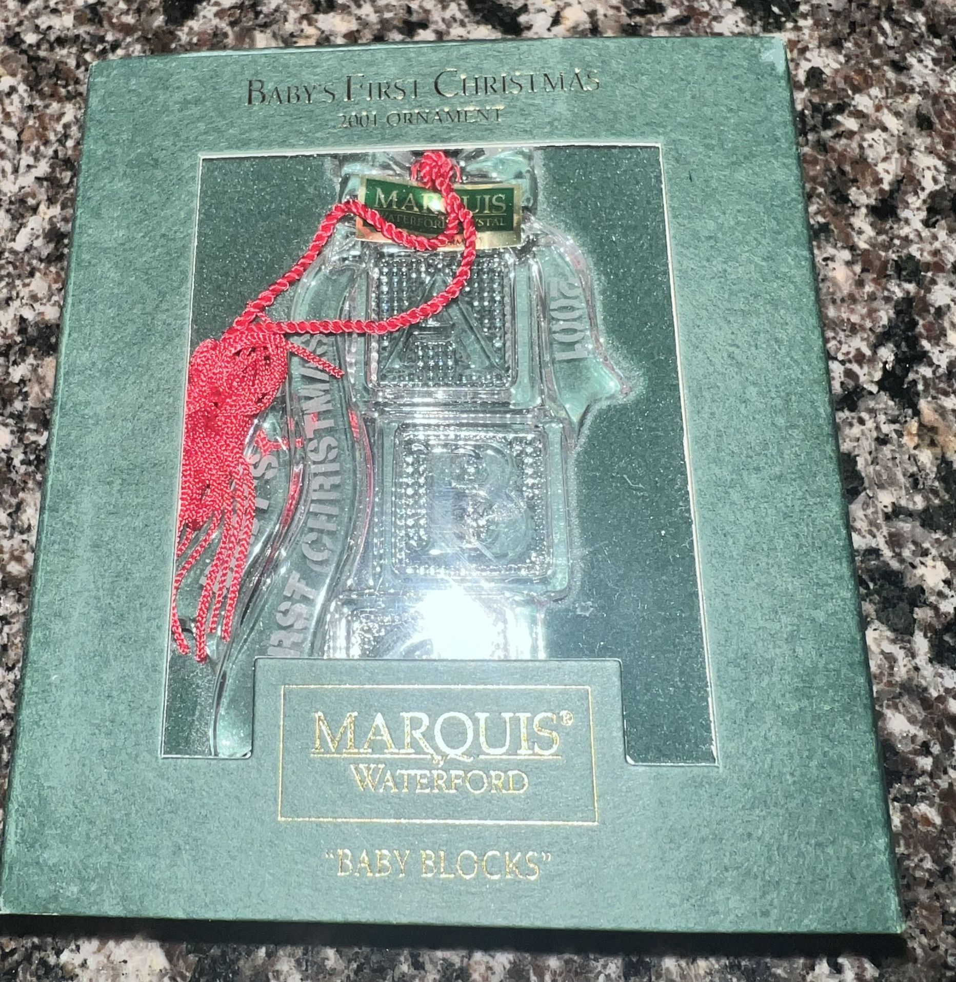 Waterford Marquis 2001 Baby's First Christmas Ornament