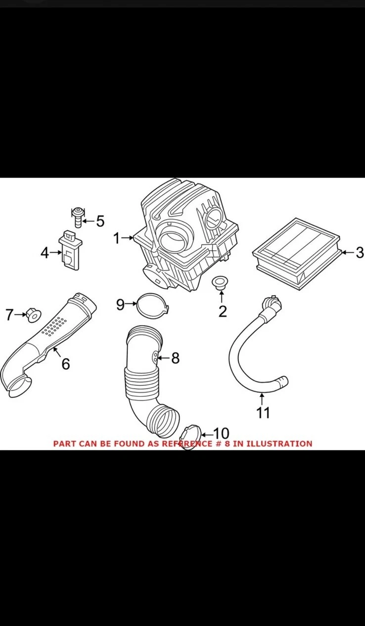Genuine Mopar Engine Cold Air Intake Tube 68274912AA