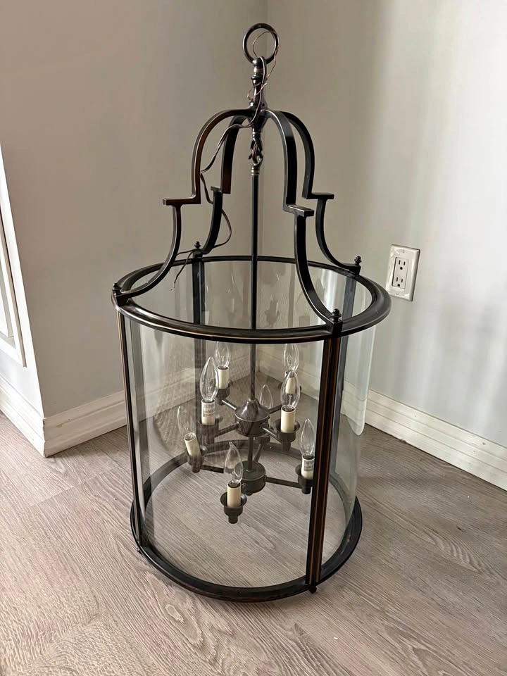 Large Bronze Lantern Chandelier
