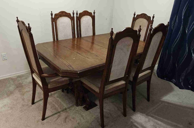 Wooden Dining Set with 6 Chairs