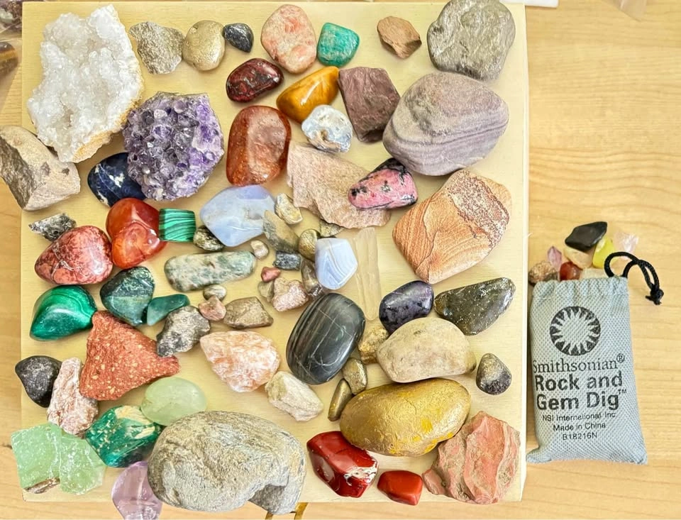 Huge Rock & Crystal Collection in Wooden Box