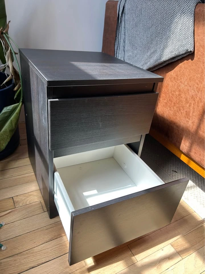 Black wooden nightstand - photo 2
