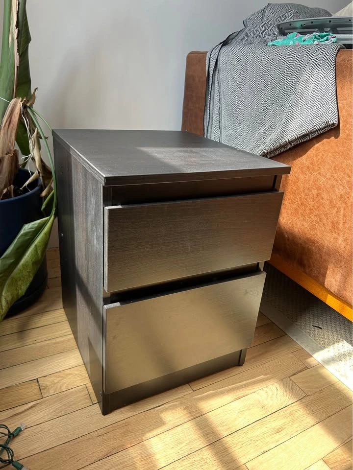 Black wooden nightstand - photo 3