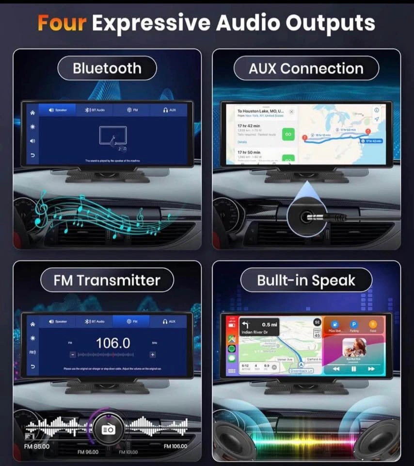PODOFO 9” Wireless CarPlay / Android Auto Screen – BRAND NEW - photo 2