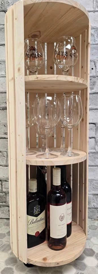 Handcrafted Rolling Barrel Shelf – Unique & Mobile - photo 2