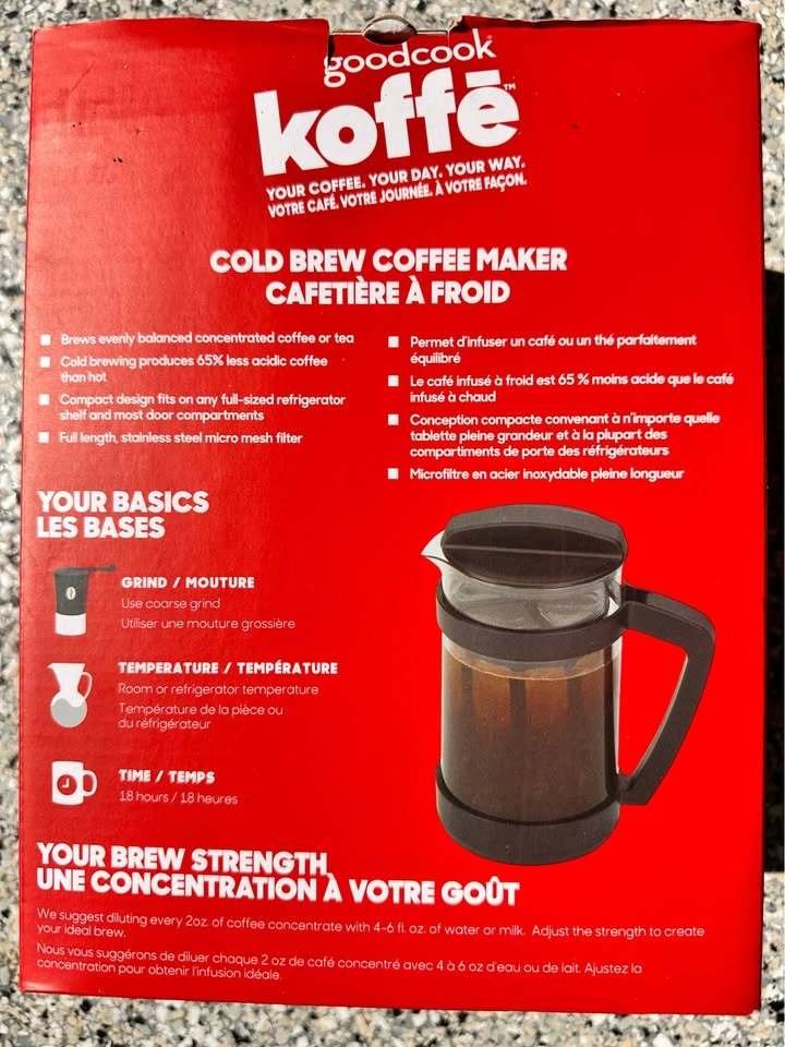 KOFFE Cold Brew Coffee Maker (Brand New) - photo 2