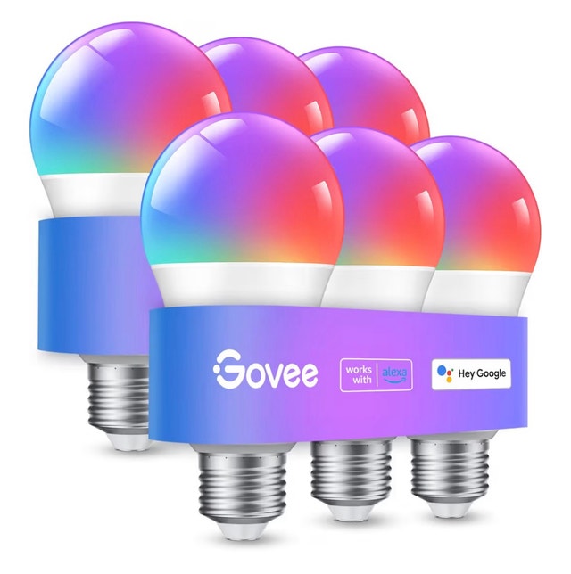 6 Govee Smart Light Bulbs, WiFi Bluetooth Color Changing