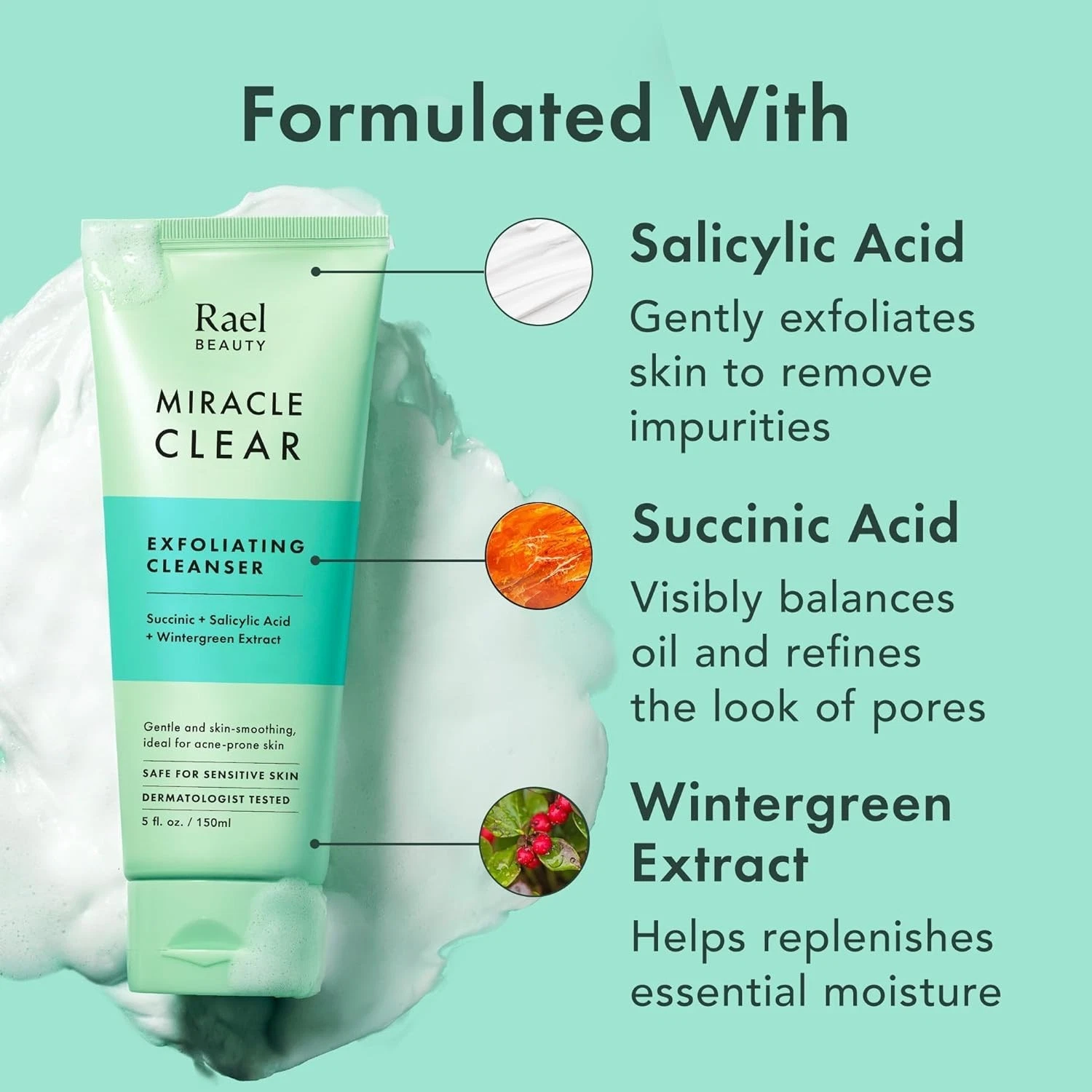 Rael Miracle Clear Exfoliating Cleanser (5 fl oz) - photo 4