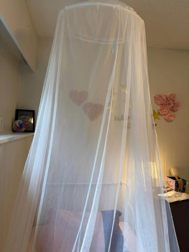 IKEA Luroy White Metal Bed, Canopy & Lamp - photo 5
