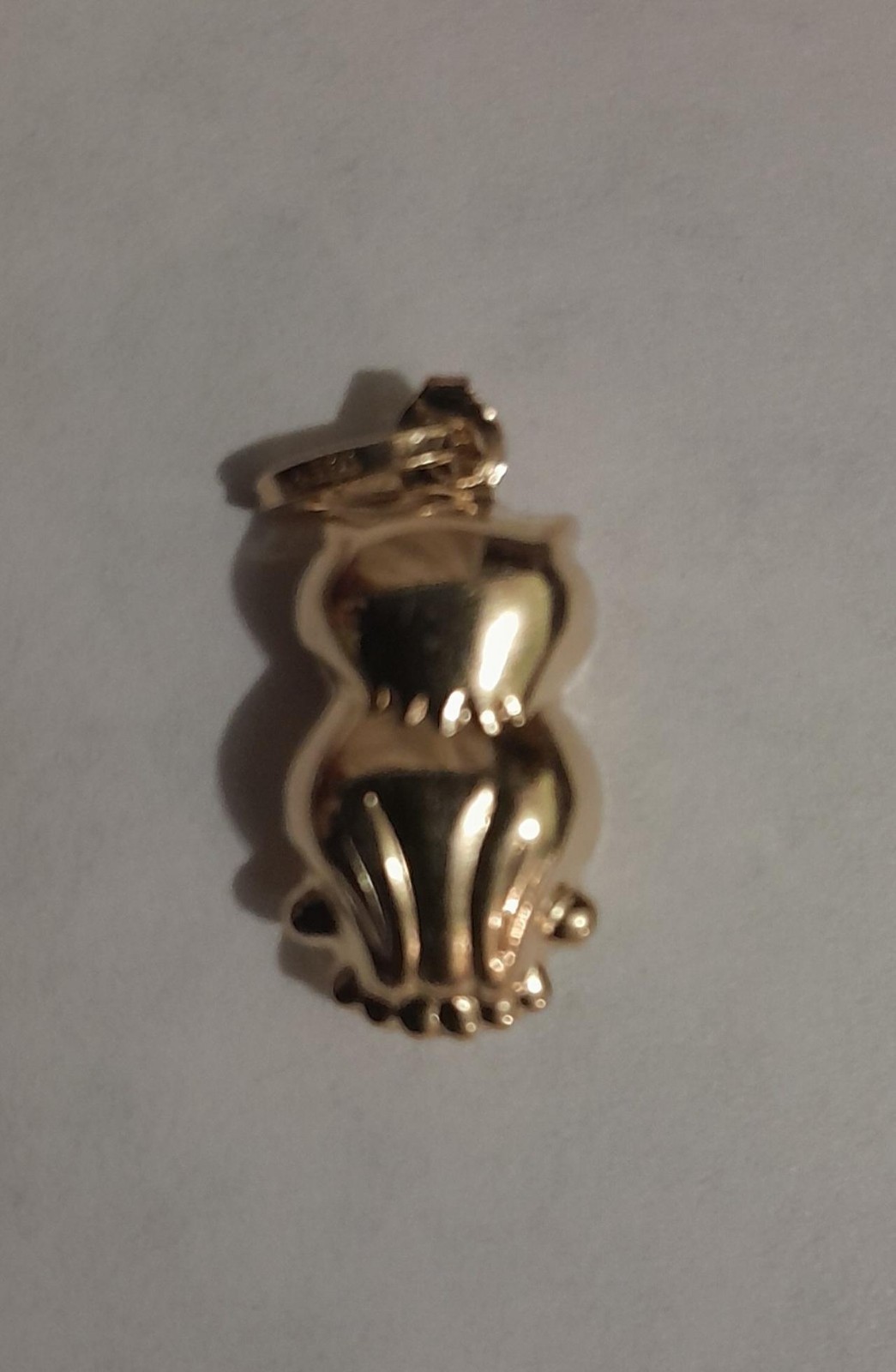 14K Yellow Gold Polished Owl Charm Pendant - photo 2