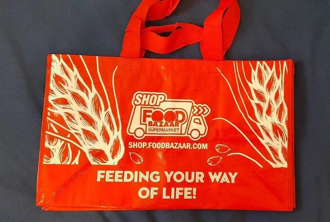 Food Bazaar Jumbo Shopping Tote Bag Reusable