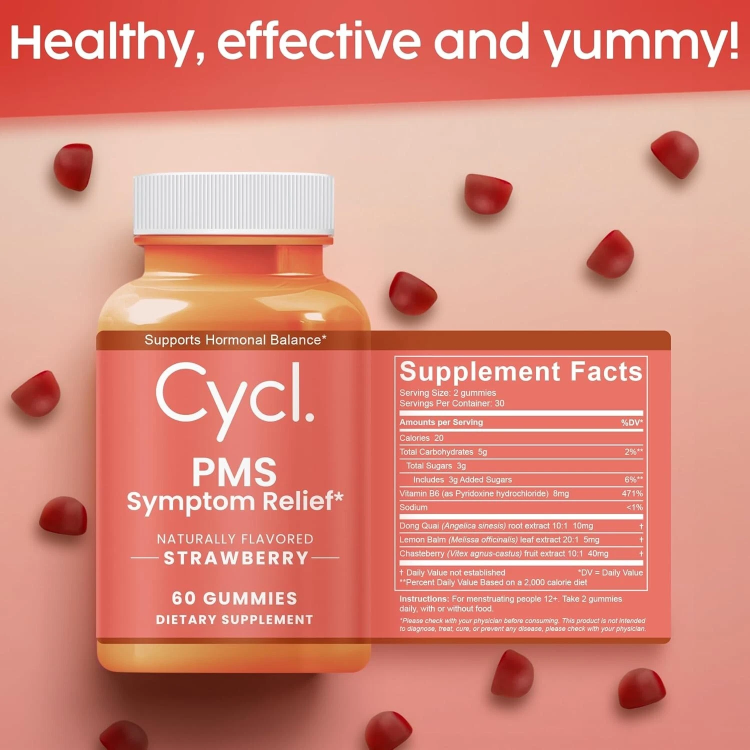 PMS Support Gummies for Women - Chasteberry Supplement for Hormo - photo 5