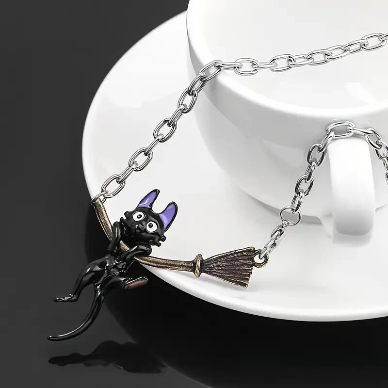 Funky Enamel Black Cat Pendant Necklace Fashion Jewelry Gift - photo 5