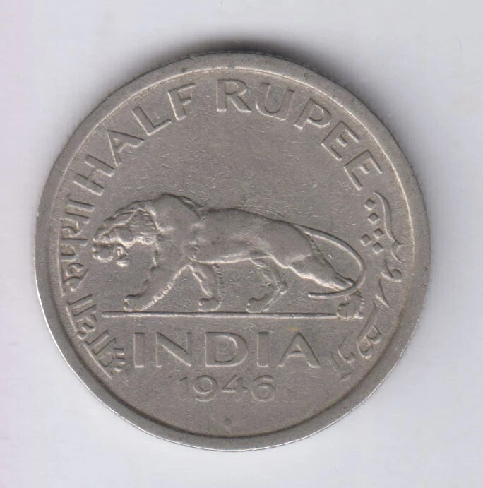British India 1/2 Rupee Coin King George VI Km:553 1946-1947 - photo 3