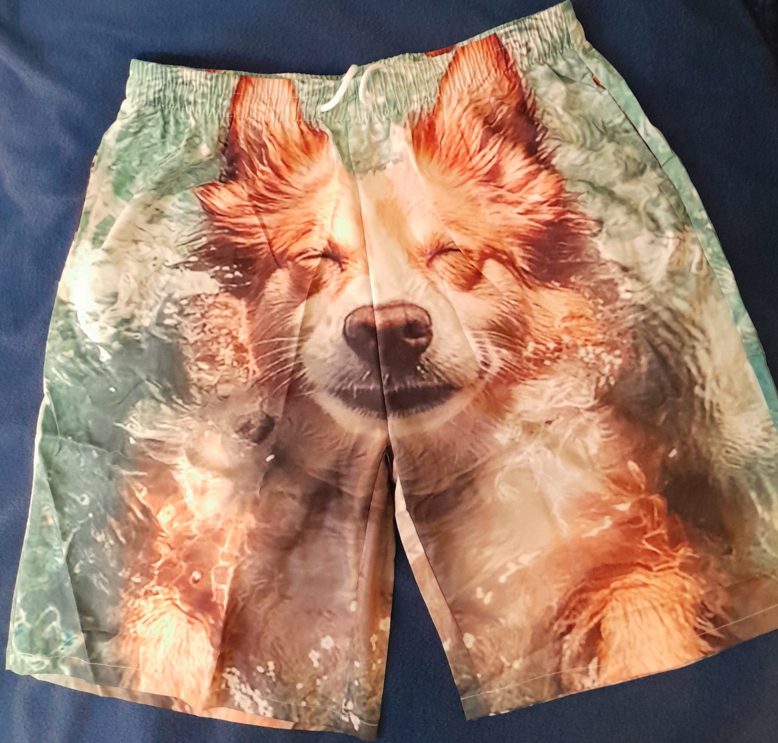 Men's Dog Design Board Shorts - Size M