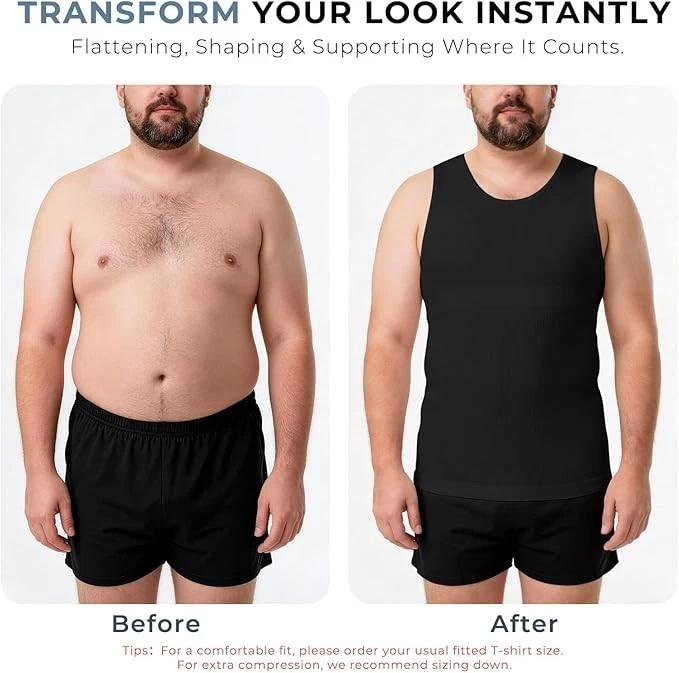 Men's Slimming Compression Tank Top - XL Black - photo 4