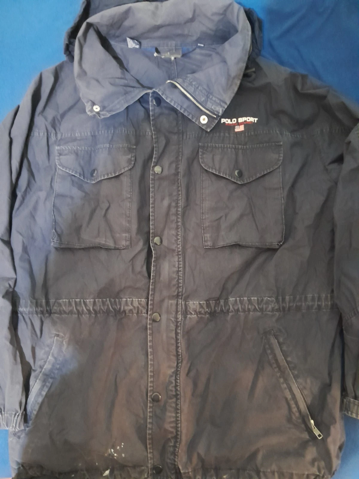 Polo Ralph Lauren Vintage Military Hooded Patch Field Jacket Dar