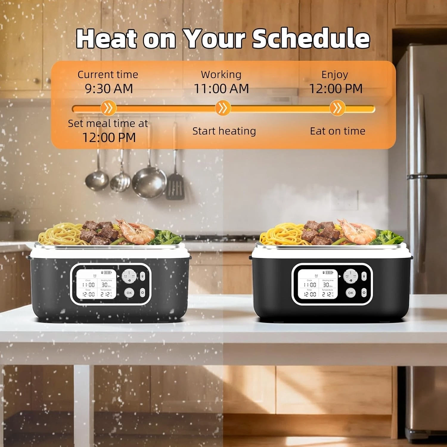 Cordless Heated Lunch Box - 6.3 Cup 100W Food Warmer - photo 4