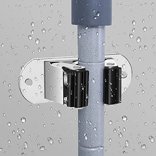 Mop and Broom Holder Wall Mount - Heavy Duty Stainless Steel