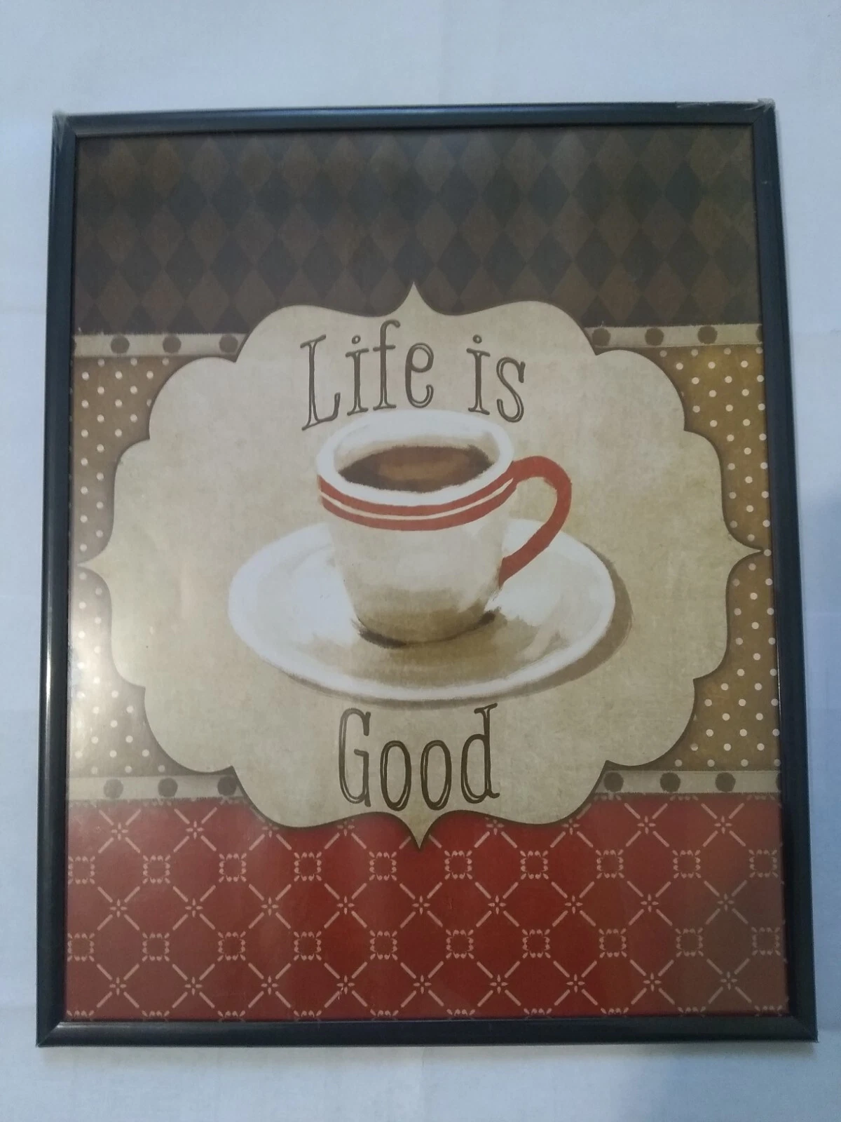 Life is Good "Life is good" Wall Art Reproduction, Black Frame 1