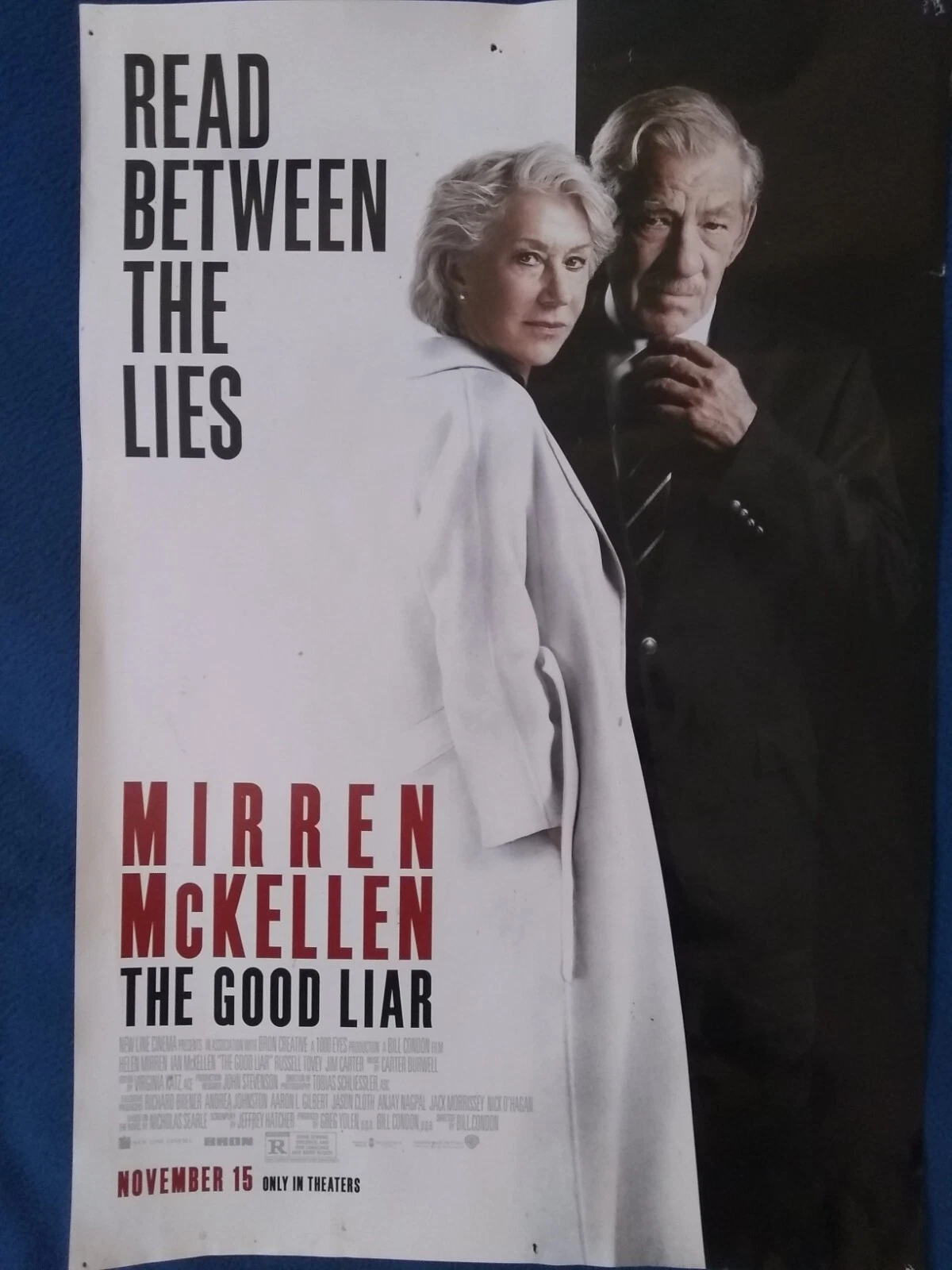 Movie Poster "The Good Liar" Mirren McKellen 27x40