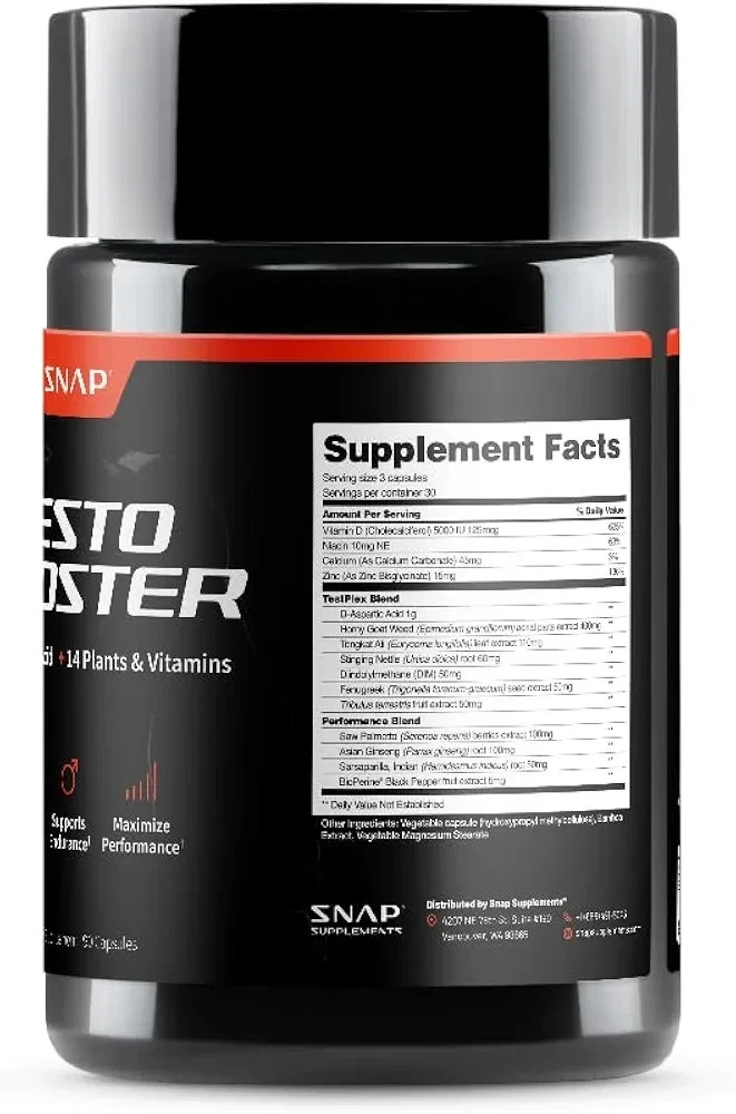 Snap Supplements Testosterone Booster for Men