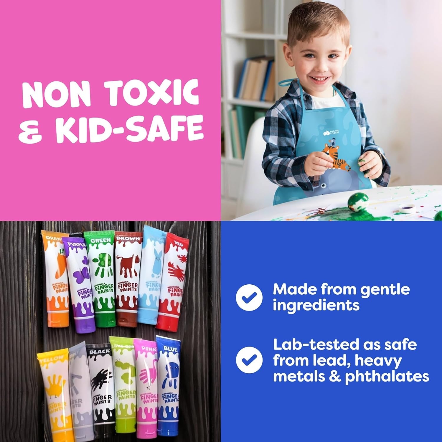 Washable Finger Paint for Toddlers, Non-Toxic Baby Safe - photo 3