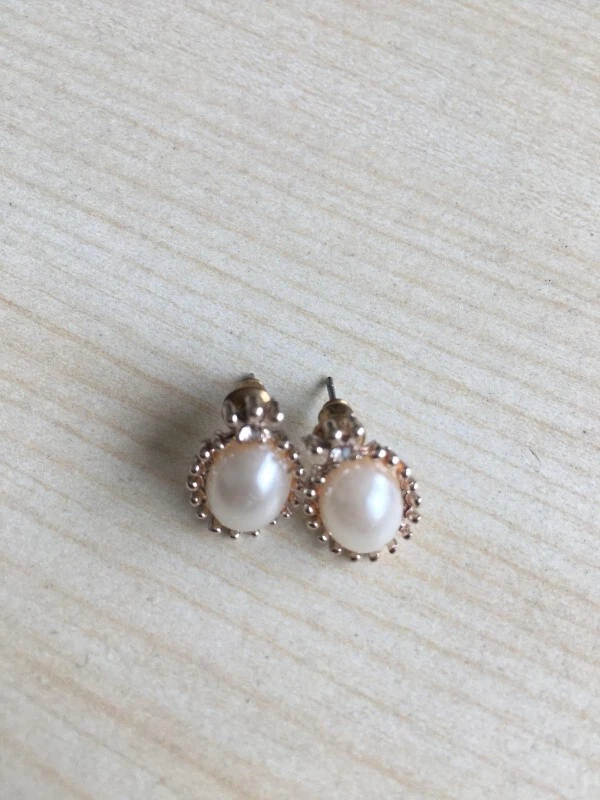 Pearl Earrings Rose Gold 14k Gold Plated on 925 Sterling Silver