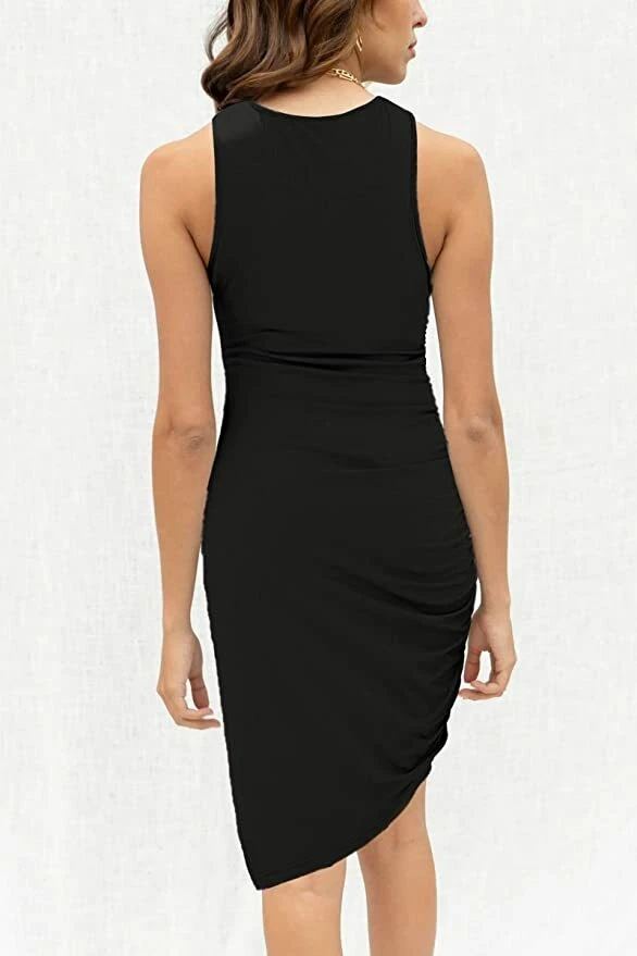 Women Casual Sleeveless Midi Dress - Black, Size L - photo 3