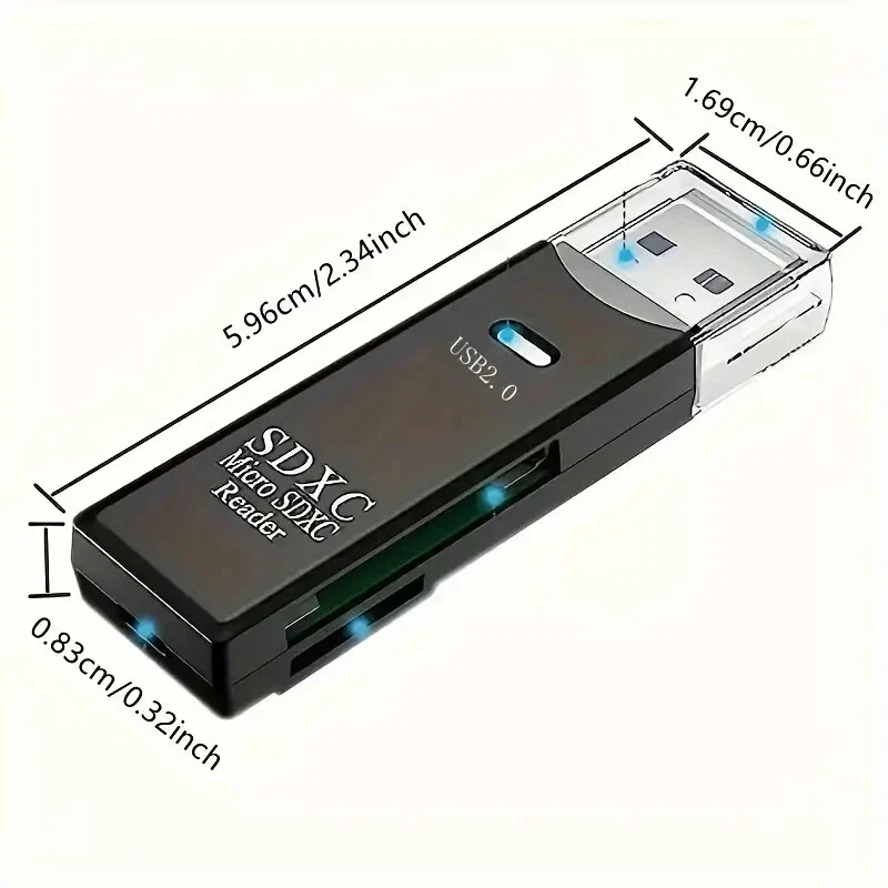 USB 2.0/3.0 High-Speed 2-in-1 SD/TF Card Reader - photo 5