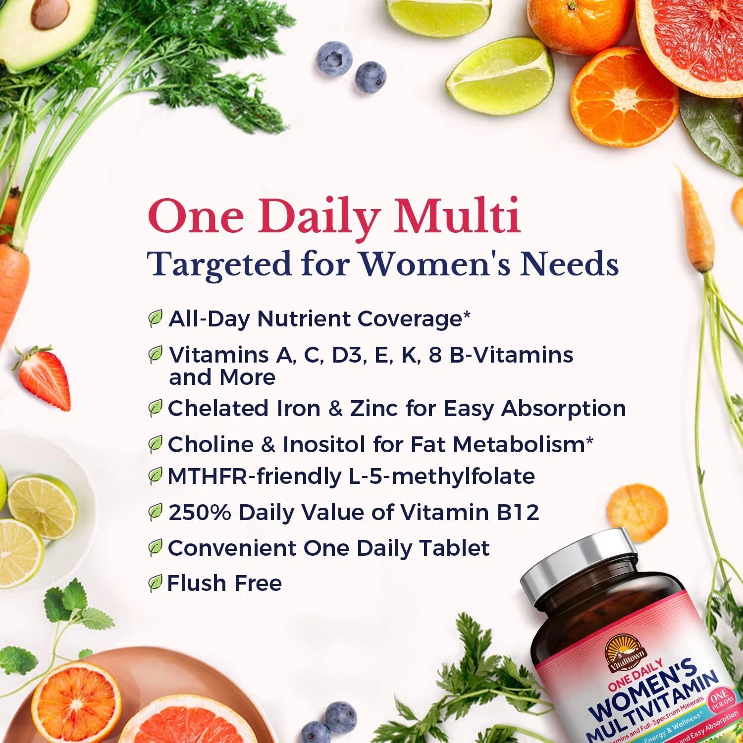 Women's Multivitamin A C D E K Whole Body Health Support - photo 2