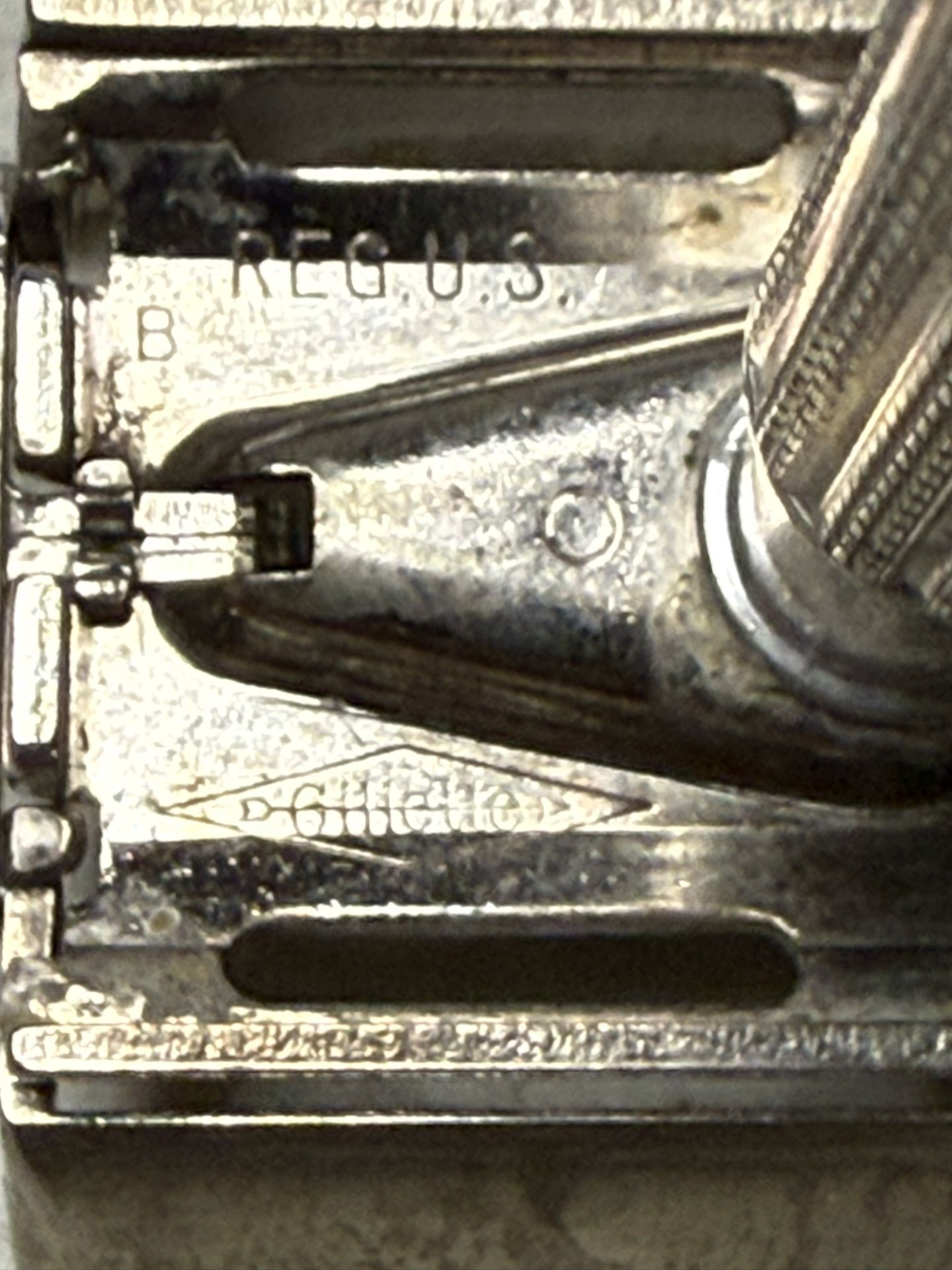 Vtg 1956 B3 Gillette Blue Tip Super Speed DE Safety Razor - photo 5