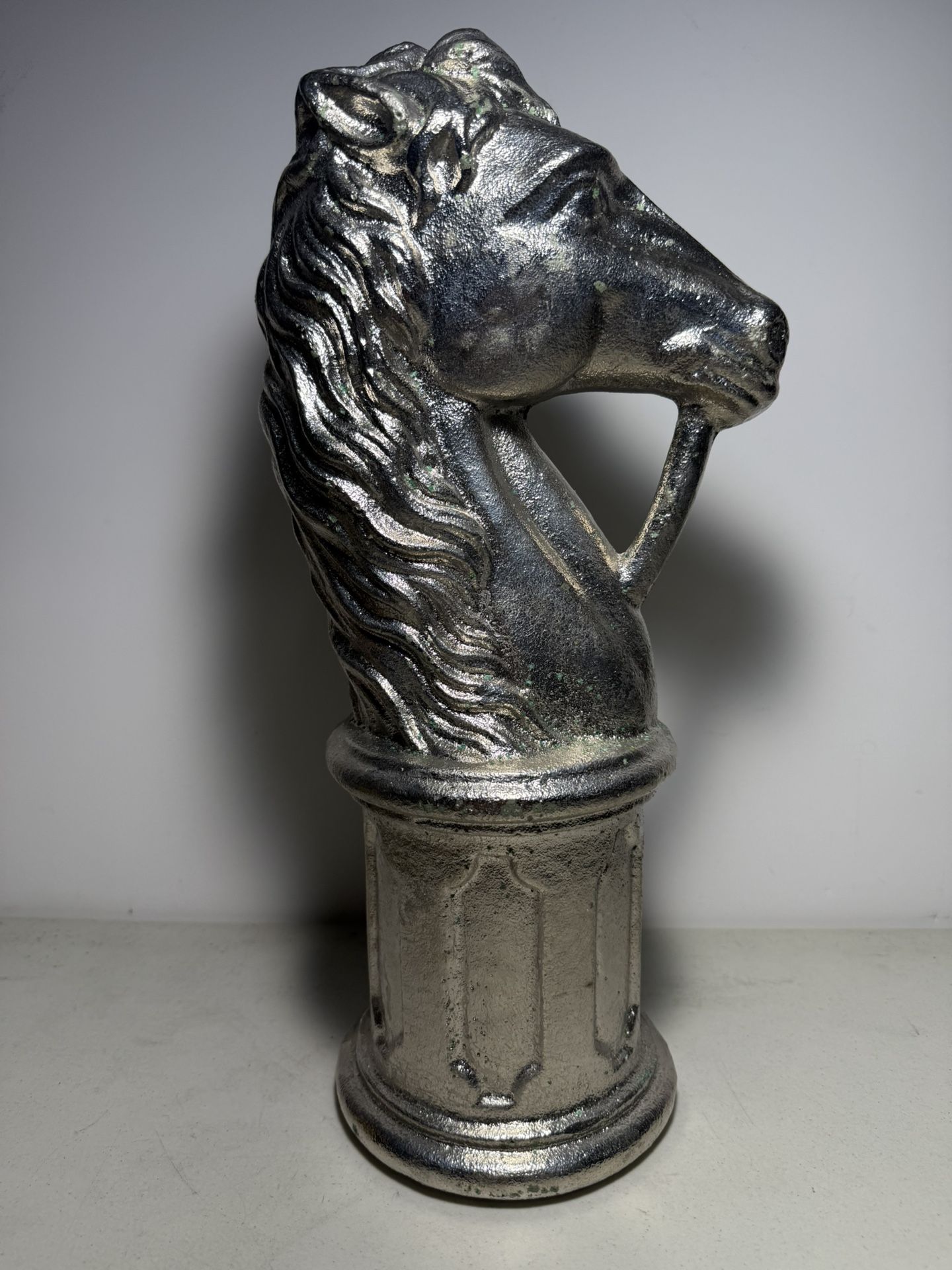 Vintage Cast Iron Horse Head Hitching Post Top 13.25"