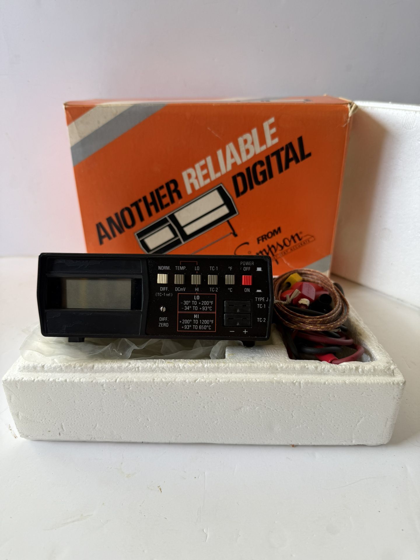 Vintage Simpson 383 Temperature Tester w/Leads