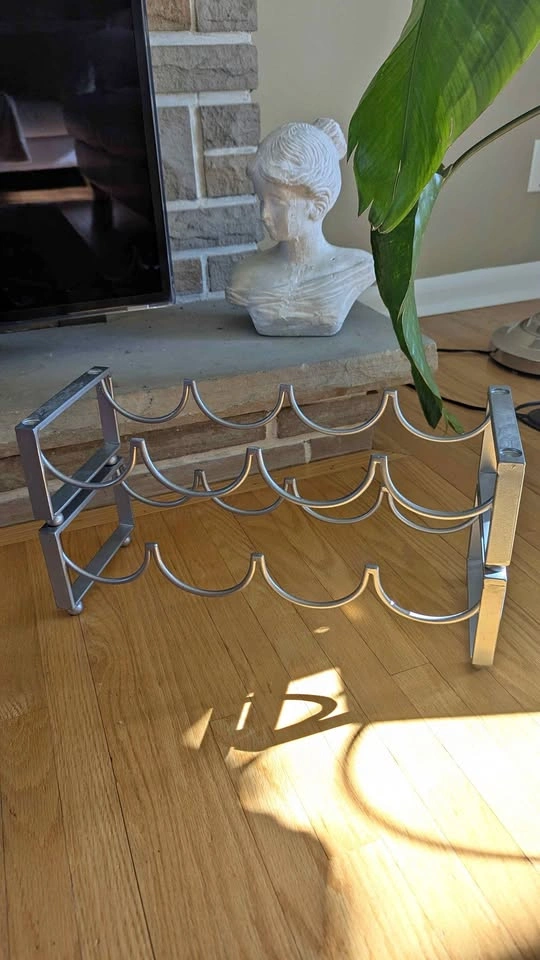 Set of 2 Stackable Metal Wine Racks (Modern / Space-Saving)