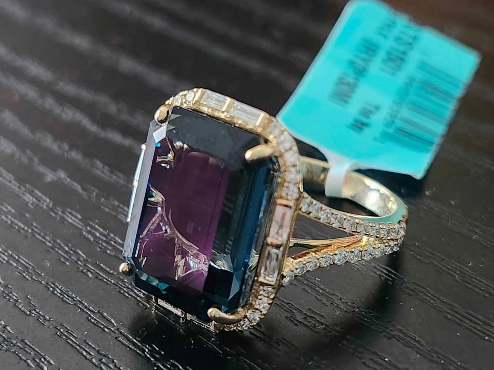 14k Intricate Gold Ring with London Lapiz Gemstone - photo 3