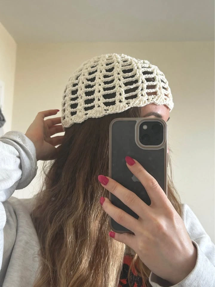 100% Cotton Mesh Crochet Summer Hat - photo 2