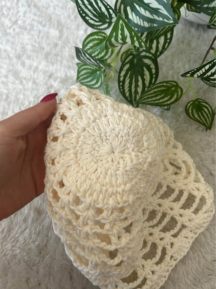 100% Cotton Mesh Crochet Summer Hat - photo 3