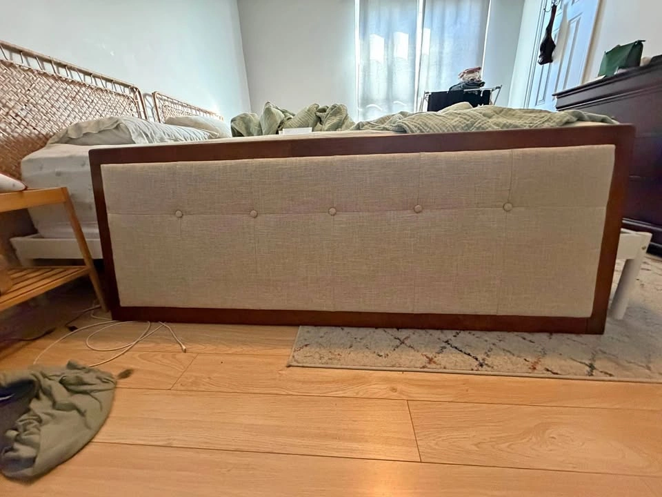 Tufted Fabric and Wood Headboard - Queen