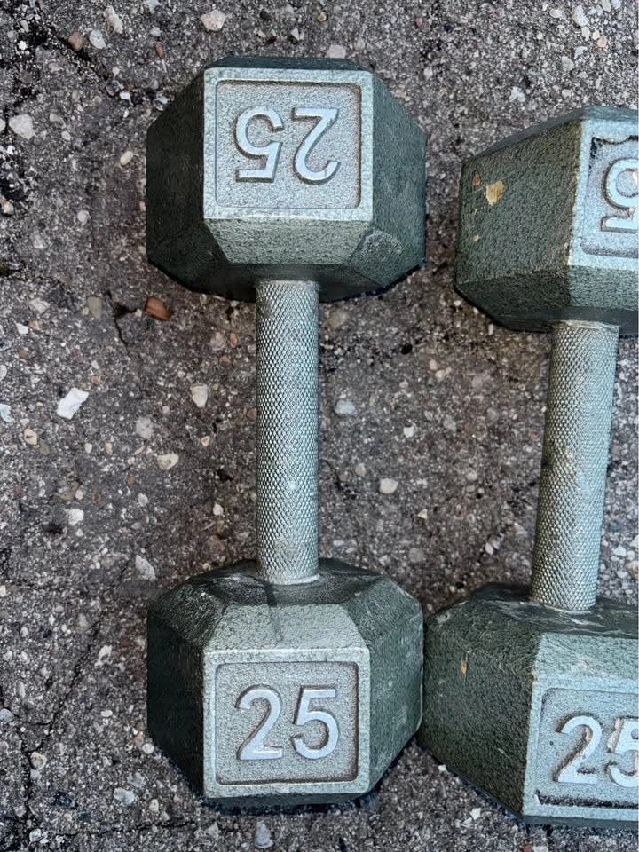 Iron Hex Dumbbells Weights 25lb and 10lbs - photo 2