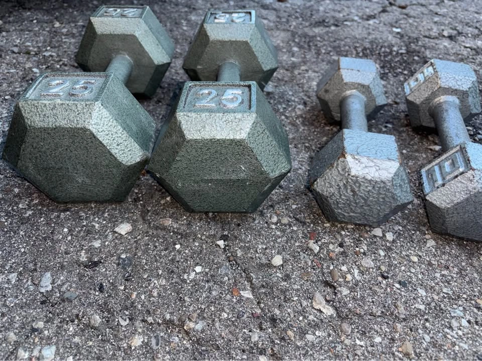 Iron Hex Dumbbells Weights 25lb and 10lbs - photo 4