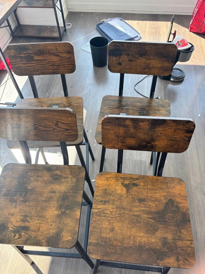 Rustic brown 4x bar stools - photo 2