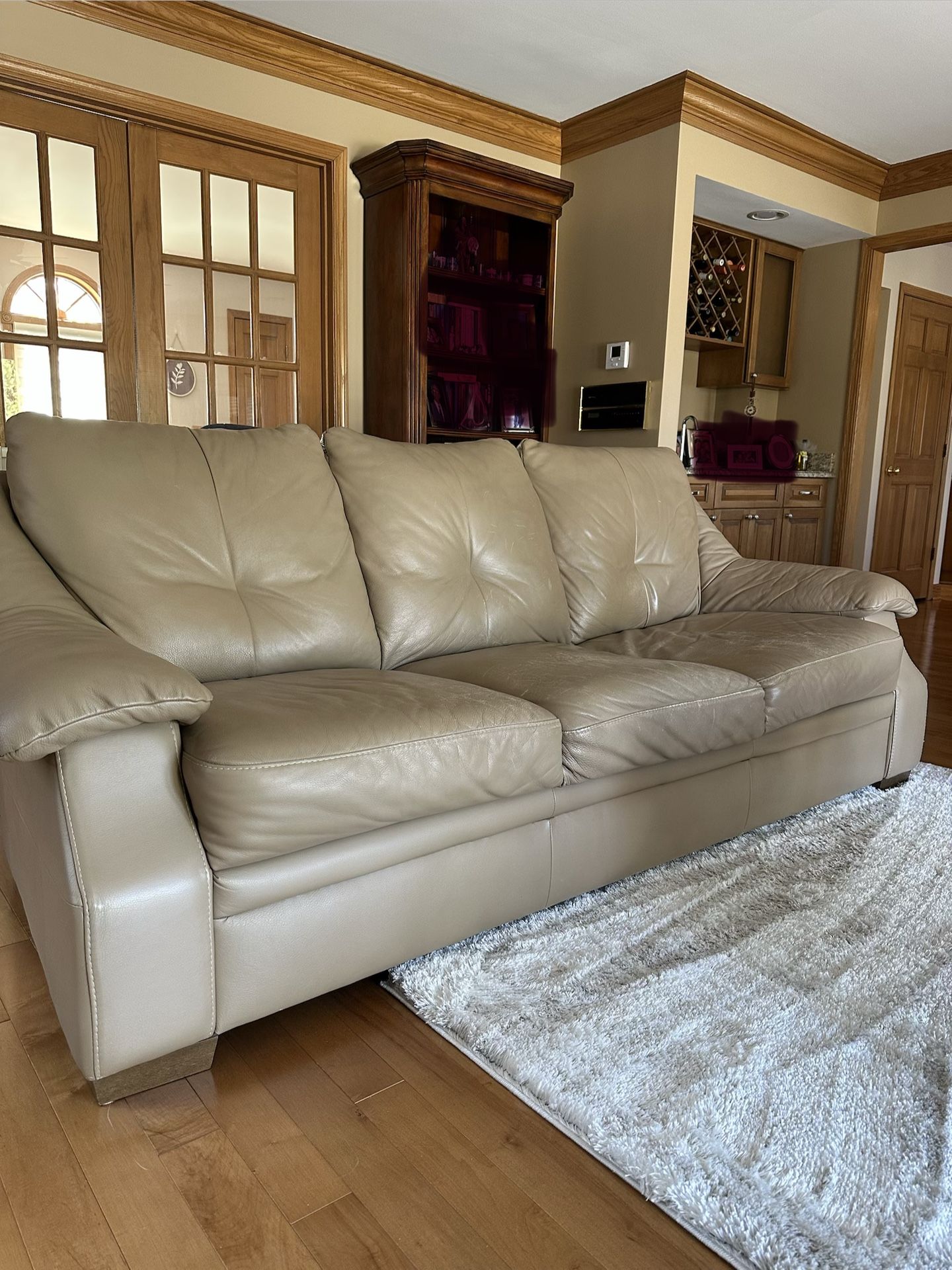 Beige Natuzzi Editions Leather Sofas