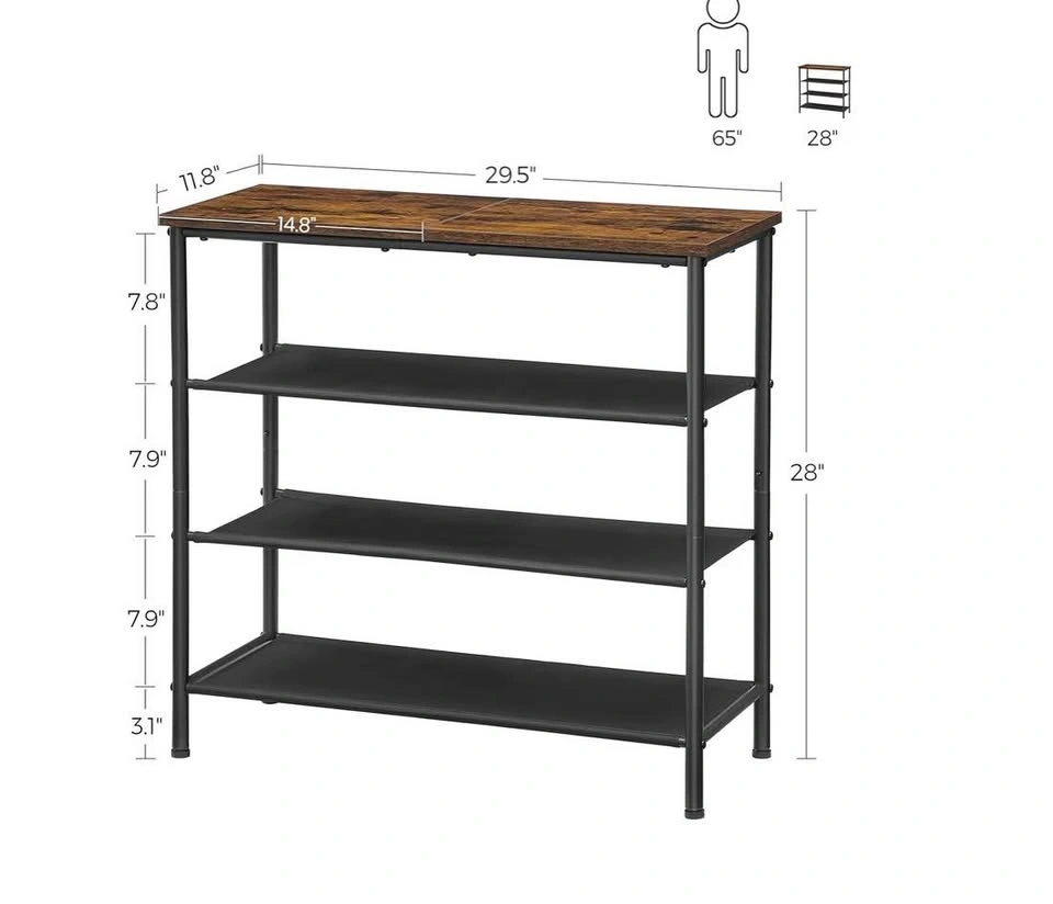 Rustic brown shoe rack storage - photo 3