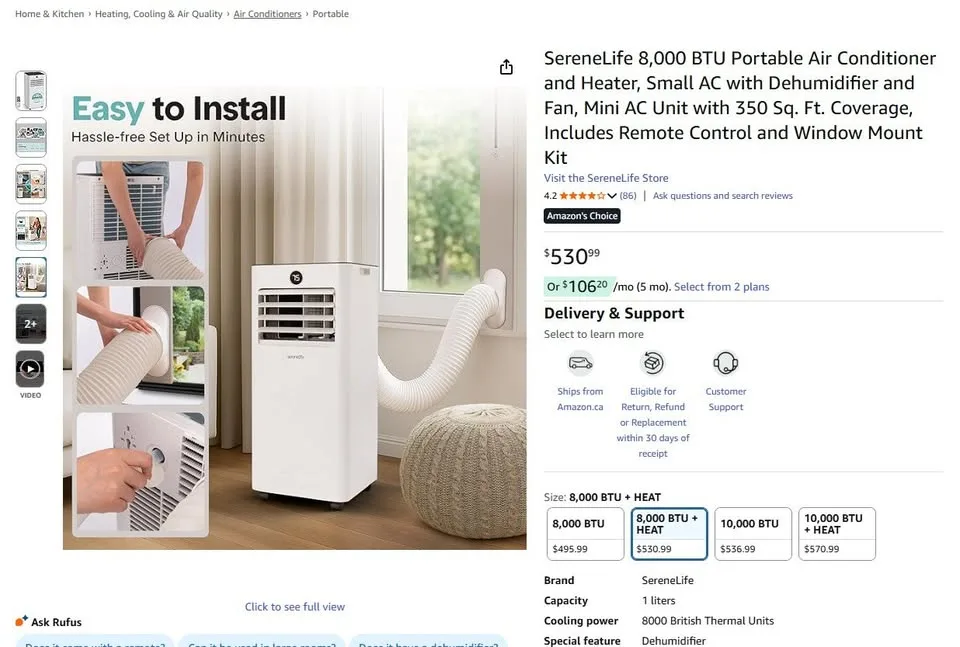 Brand New Portable 8000BTU Air Conditioner and Heater image indicator(10)