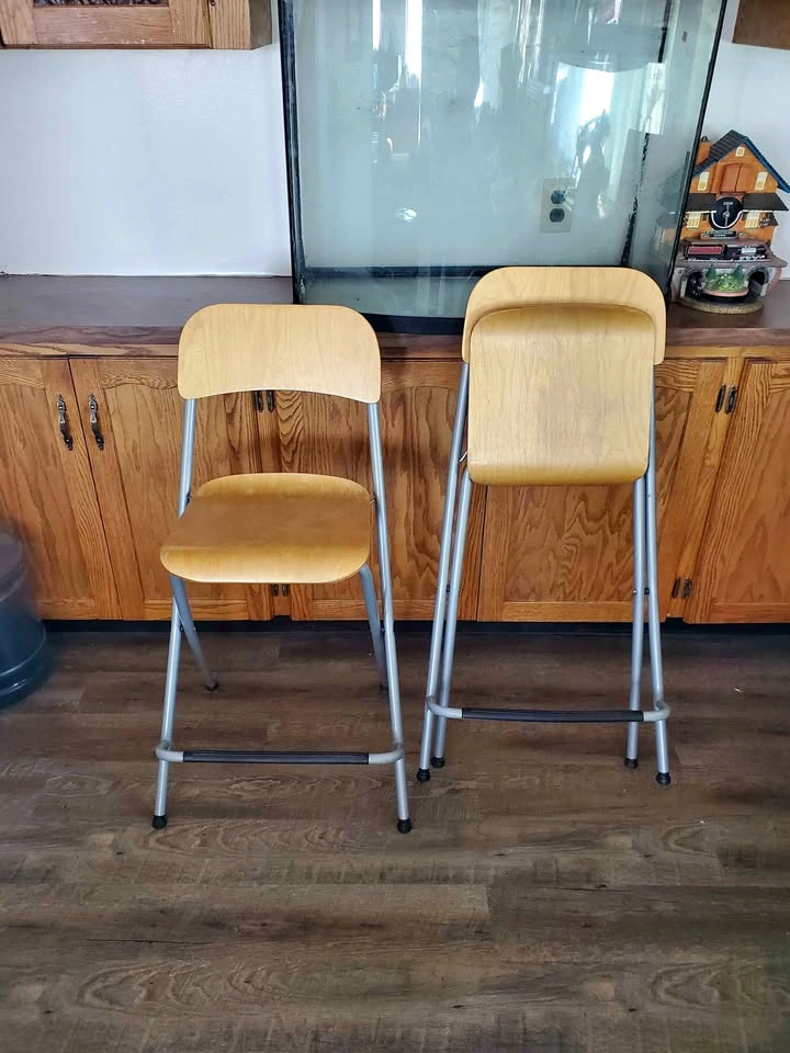 Bar Stools, Folding - pair of 2
