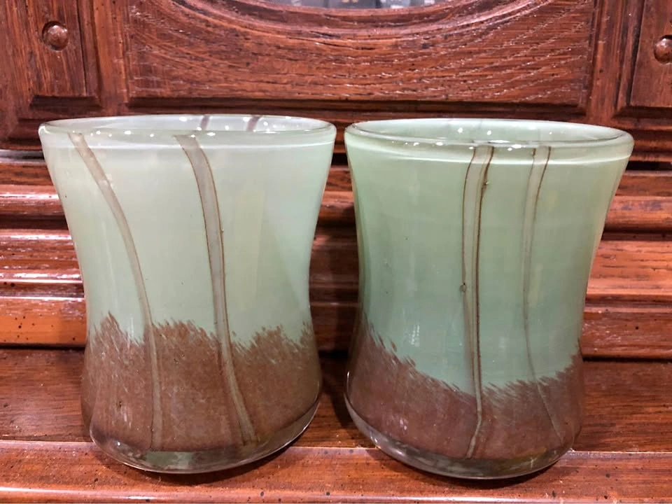 Beautiful earth-tone heavy glass holders — multipurpose use!
